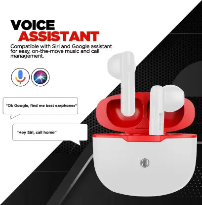 Nu Republic Rush X5 Bluetooth Headset (White, Red, True Wireless) Nu Republic Rush X5 Bluetooth Headset (White, Red, True Wireless)